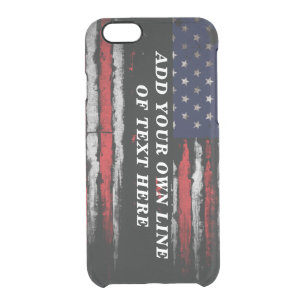 Add your own text on grunge American flag Clear iPhone 6/6S Case