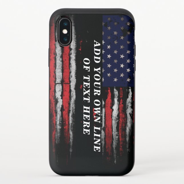 Add your own text on grunge American flag Uncommon iPhone Case (Back)