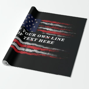 Add your own text on grunge American flag Wrapping Paper