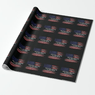 Add your own text on grunge American flag Wrapping Paper