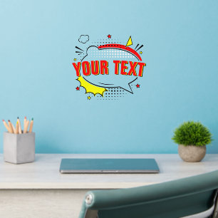 Add Your Own Text or Name Here! Pop Art Comic Wal Wall Decal