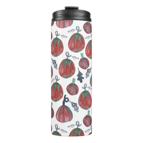 Add your own text PUMPKIN Spice Autumn Watercolor Thermal Tumbler