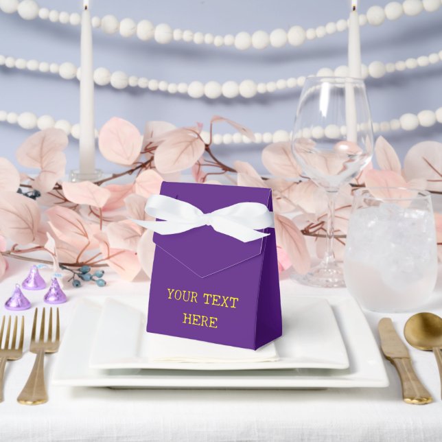ADD YOUR OWN TEXT purple  Favor Boxes (Wedding)