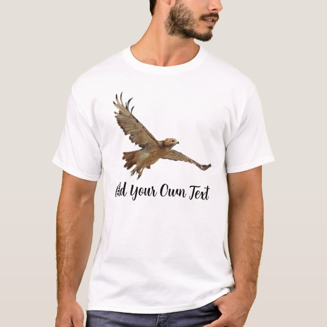 Add Your Own Text Red Tail Hawk T-Shirt (Front)