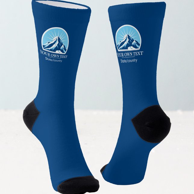 Add your own text ski resort mountain hiking socks (Creator Uploaded)