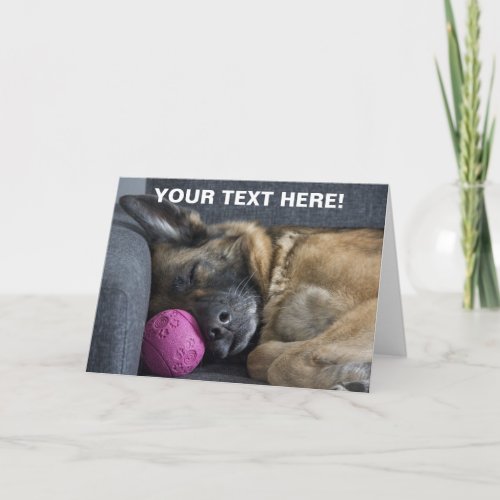 ADD YOUR OWN TEXT Sleeping German Shepherd Card