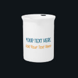 Add Your Own Text Slogan Minimalist Modern Plain Beverage Pitcher<br><div class="desc">Represent yourself with this modern,  elegant design. This template can be customized to meet all professional occupations.</div>