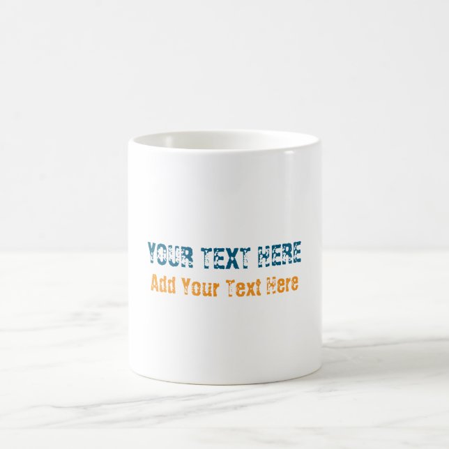 Add Your Own Text Slogan Minimalist Modern Plain Coffee Mug (Center)