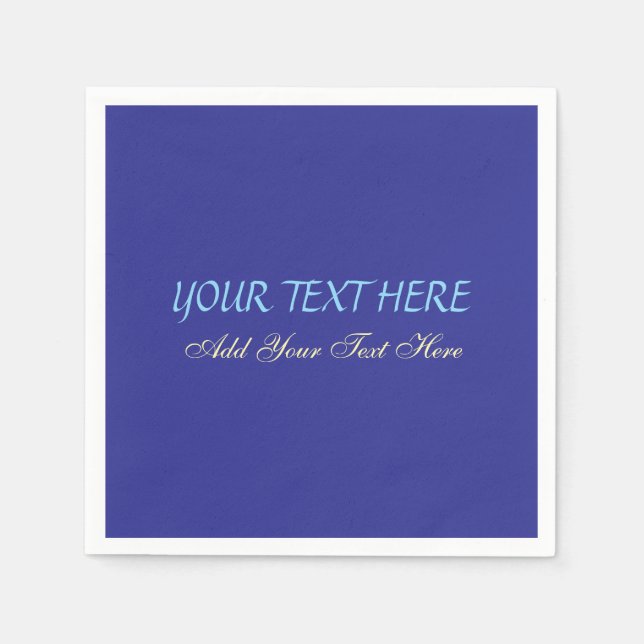 Add Your Own Text Slogan Minimalist Modern Plain Napkins (Front)