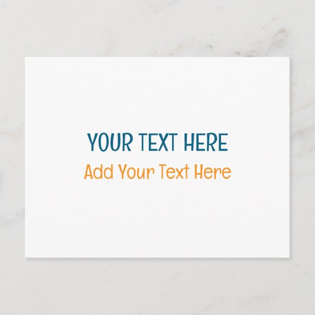 Add Your Own Text Slogan Minimalist Modern Plain Postcard (Front)