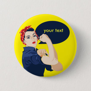 Add your own text to rosie riveter button
