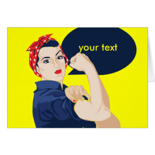 Add your own text to rosie riveter cards