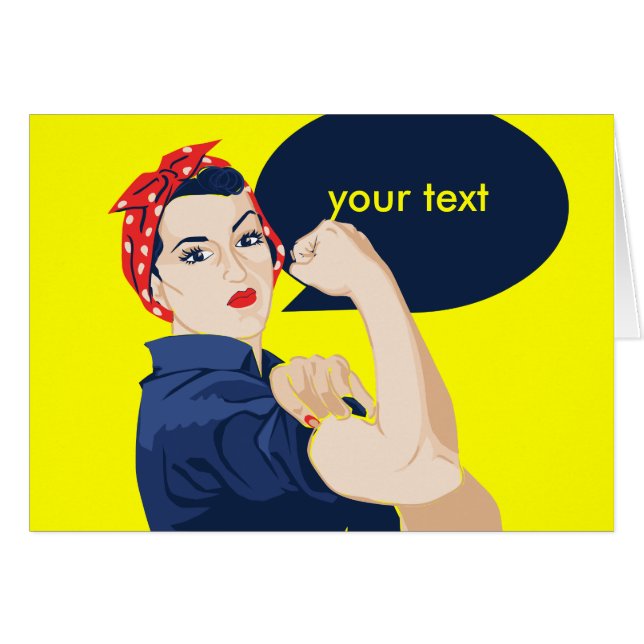 Add your own text to rosie riveter cards (Front Horizontal)