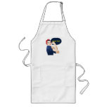 Add your own text to rosie riveter long apron