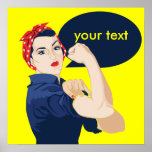 Add Your Own Text To Rosie Riveter Poster at Zazzle
