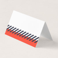 Add Your Own Text Trendy Orange and Blue Stripes Place Card