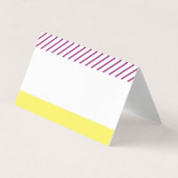 Add Your Own Text Trendy Yellow and Purple Stripes Place Card