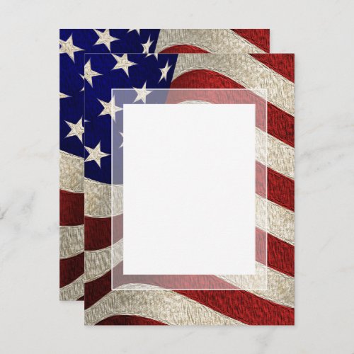 Add Your Own Text Vintage Stars Stripes US Flag Invitation