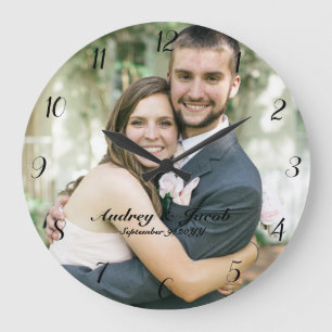 Add Your Own Wedding Photo Custom Round Clock