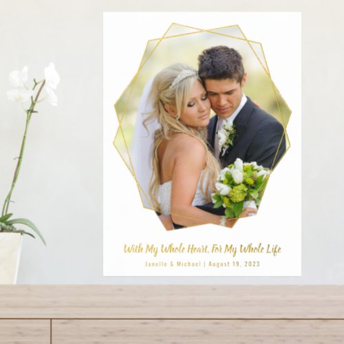 Add Your Own Wedding Photo Real Gold Foil Print