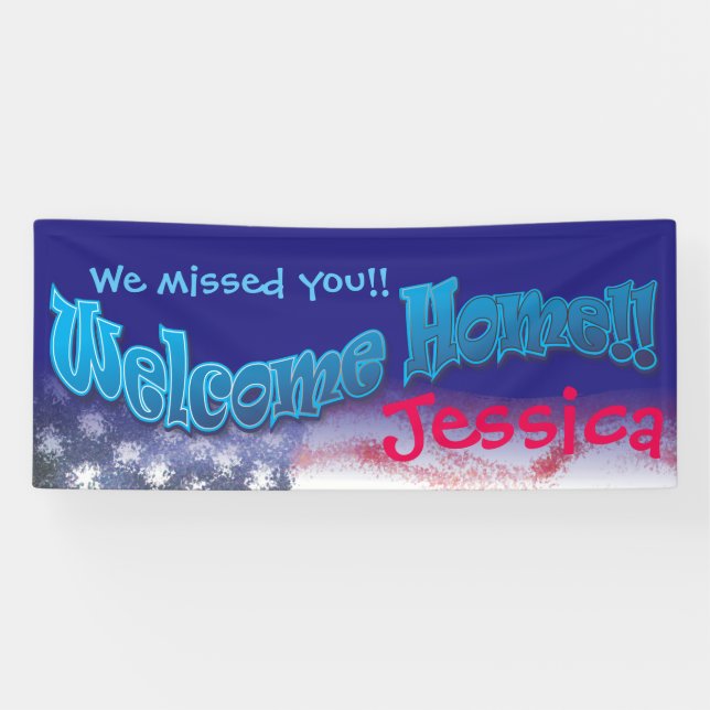 Add your own welcome home banner flag v3 (Horizontal)