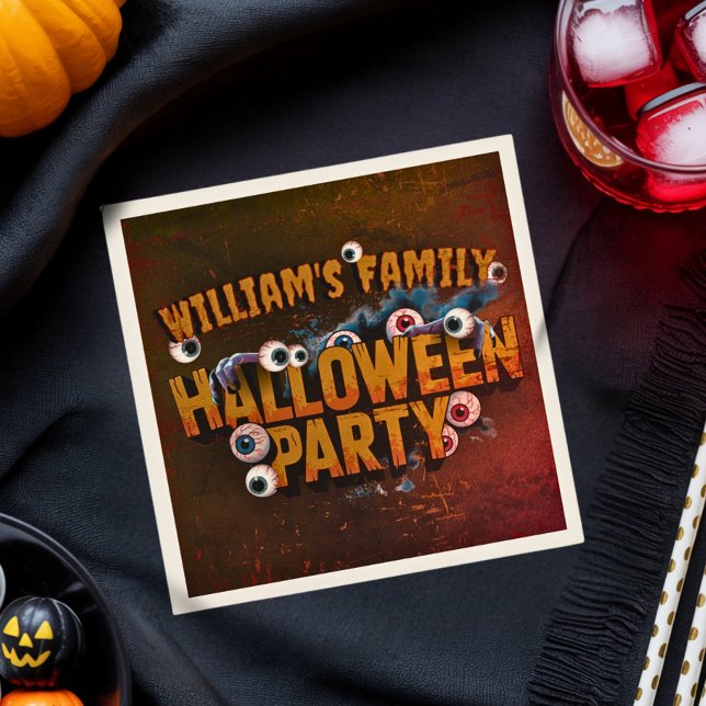 Add Your Own Words Custom Halloween Monster Mash Napkins (Creator Uploaded)