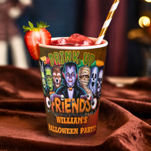 Add Your Own Words Custom Halloween Monsters Paper Cups