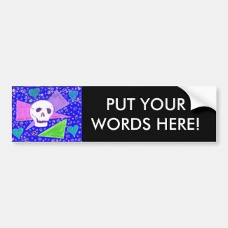 Add Your Own Words - Gothic Skull Bumper Sticker