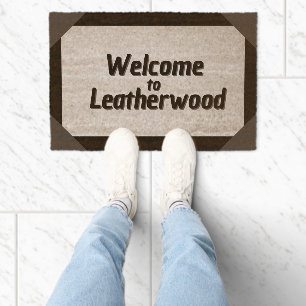 Add Your Personal Text Framed Welcome Fiber Doormat