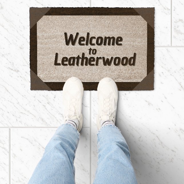 Add Your Personal Text Framed Welcome  Fiber Doormat (Insitu)