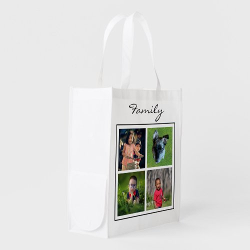 Add Your Personalized Custom Family or Pet Photos Grocery Bag
