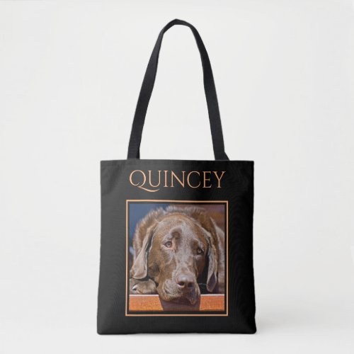 Add Your Personalized Favorite Photo Custom Name Tote Bag