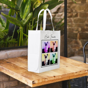 Add Your Personalized Fun Family or Pet Photos  Grocery Bag