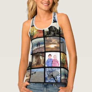Add Your Personalized Photo Collage Print All Over Tank Top
