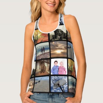 Add Your Personalized Photo Collage Print All Over Tank Top by cutencomfy at Zazzle