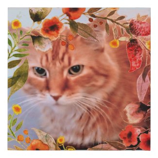 Add Your Pet Cat Family Photo with Wreath