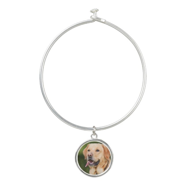 Add your pet dog favourite photograph, bangle bracelet (Front)