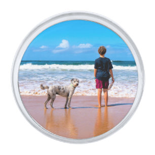 Add Your Pet Photo Lapel Pin Personalized Gift