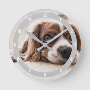 Add Your Pet Photo  Personalized Round Clock