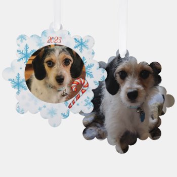 Add Your Pet Photos To Customizable Ornament by RenderlyYours at Zazzle