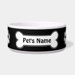 Add Your Pet's Name - Bad to the Bone! Bowl<br><div class="desc">Add Your Pet's Name to Their Dish! Customize the background to your favorite color!</div>