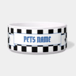 Add Your Pets Name - Checkered  Pet Bowl<br><div class="desc">Customize it with your pets name !!</div>