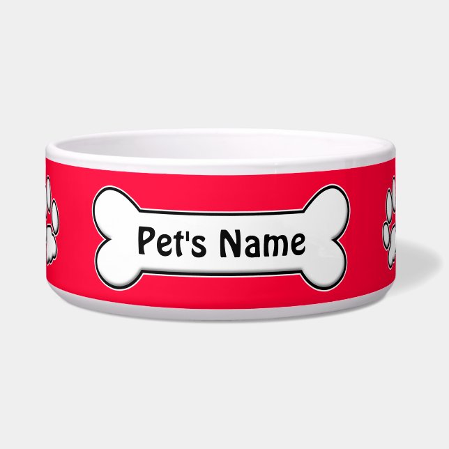 Add Your Pet's Name - Paws Off! Bowl (Front)