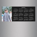 Add Your Photo 2025 Calendar on Black Magnet<br><div class="desc">Keep someone you love nearby with a modern, custom 2025 calendar magnetic card. Replace the sample photo with your own in the sidebar. Beside it is a small white calendar on a black background. Makes a great personalized stocking stuffer. Includes an envelope for easy sending (or get it without one...</div>