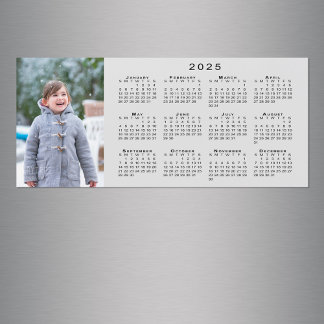 Add Your Photo 2025 Calendar on Gray Magnet
