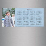 Add Your Photo 2025 Calendar on Light Blue Magnet<br><div class="desc">Keep someone you love nearby with a modern, custom 2025 calendar magnetic card. Replace the sample photo with your own in the sidebar. Beside it is a small black calendar on a light blue background. Makes a great personalized stocking stuffer. Includes an envelope for easy sending (or get it without...</div>