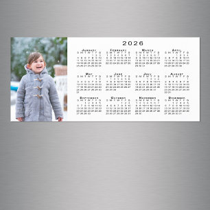 Add Your Photo 2026 Calendar White Magnet