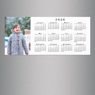 Add Your Photo 2026 Calendar White Magnet