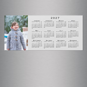 Add Your Photo 2027 Calendar Gray Magnet