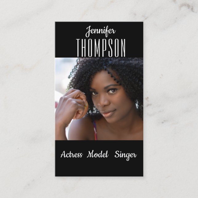 Add your Photo , Actress, Singer, Model Business Card (Front)